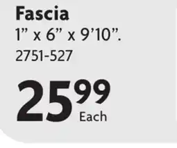 Home Hardware Aluminum Siding Accessories Fascia 1 x 6 x 9'10 offer