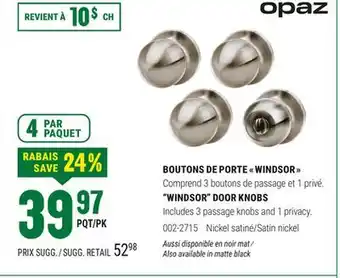 BMR BOUTONS DE PORTE  WINDSOR  offer
