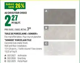 BMR TUILE DE PORCELAINE SONDER offer