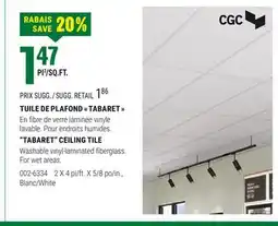 BMR TUILE DE PLAFOND  TABARET  offer