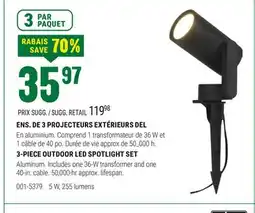 BMR ENS. DE 3 PROJECTEURS EXTÉRIEURS DEL offer