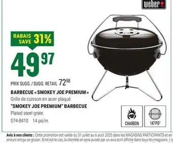 BMR BARBECUE SMOKEY JOE PREMIUM offer