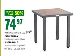 BMR TABLE BISTRO offer