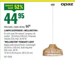 LAMPE SUSPENDUE  WELLINGTON 