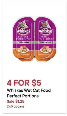 Petvalu Whiskas Wet Cat Food Perfect Portions offer