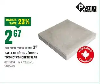 BMR DALLE DE BÉTON  ÉCONO  offer