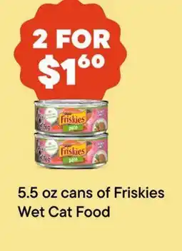 Petvalu 5.5 oz cans of Friskies Wet Cat Food offer
