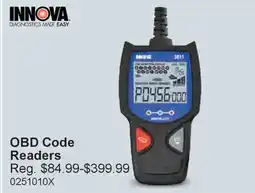 PartSource Innova OBD Code Readers offer