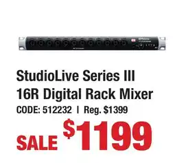 Long & McQuade StudioLive Series III 16R Digital Rack Mixer offer