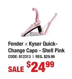 Long & McQuade Fender x Kyser Quick- Change Capo - Shell Pink offer