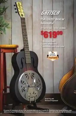Long & McQuade FSR G9207 Boxcar Resonator offer