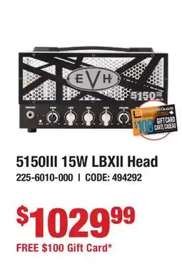 Long & McQuade 5150III 15W LBXII Head offer