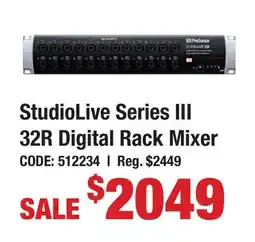 Long & McQuade StudioLive Series III 32R Digital Rack Mixer offer