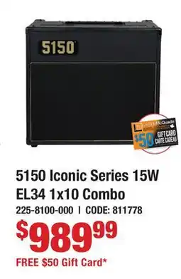 Long & McQuade 5150 Iconic Series 15W EL34 1x10 Combo offer