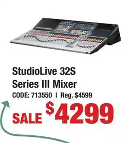 Long & McQuade StudioLive 32S Series III Mixer offer