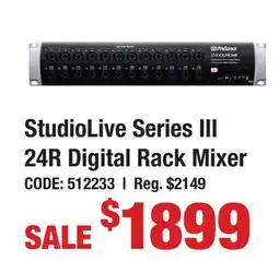 Long & McQuade StudioLive Series III 24R Digital Rack Mixer offer