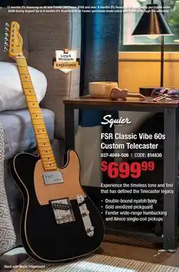Long & McQuade FSR Classic Vibe 60s Custom Telecaster offer