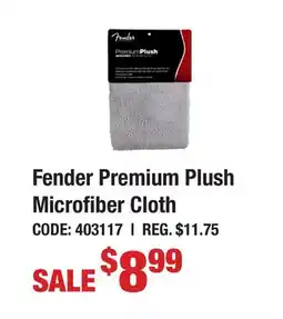 Long & McQuade Fender Premium Plush Microfiber Cloth offer
