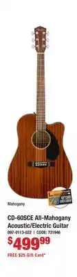 Long & McQuade CD-60SCE All-Mahogany Acoustic/Electric Guitar offer