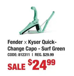 Long & McQuade Fender x Kyser Quick- Change Capo - Surf Green offer