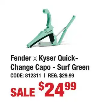 Long & McQuade Fender x Kyser Quick- Change Capo - Surf Green offer