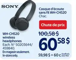 Walmart WH-CH52O wireless headphones offer