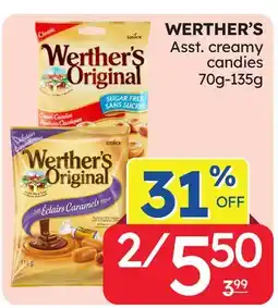 Rossy WERTHER'S Asst. creamy candies offer
