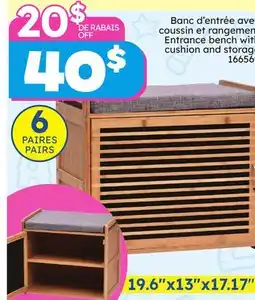Rossy Entrance bench with cushion and storage offer