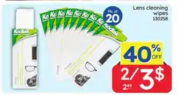Rossy Lens cleaning wipes offer