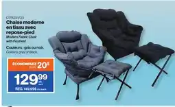 Patrick Morin Modern Fabric Chair with Footrest offer