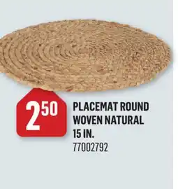 Canac Placemat Round Woven Natural 15in offer