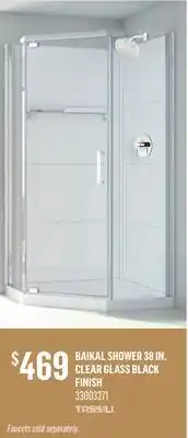 Canac Baikal Shower 38in. Clear Glass Black Finish offer