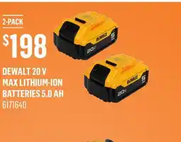 Canac Dewalt 20 V MAX Lithium-Ion Batteries 5.0 Ah offer