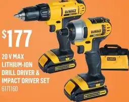 Canac 20 V Max Lithium-Ion Drill Driver & Impact Driver Set offer