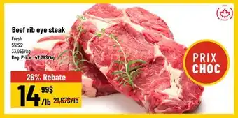 Mayrand Ungraded Beef Rib Eye Bifteck Canada offer