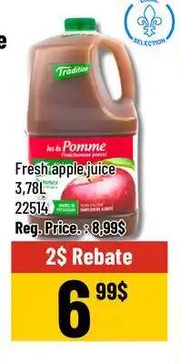 Mayrand Fresh Apple Juice 3.78 L Tradition Quebec offer