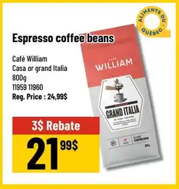 Mayrand Espresso coffee beans Café William 800g Quebec offer
