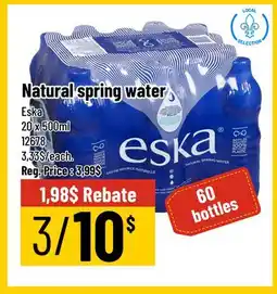 Mayrand Natural Spring Water 20 x 500ml Eska Quebec offer