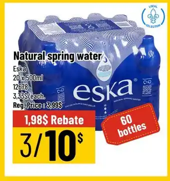 Mayrand Natural Spring Water 20 x 500ml Eska Quebec offer
