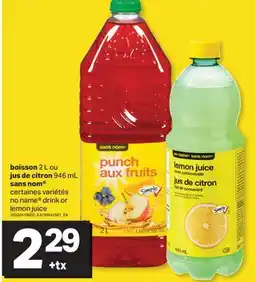 L'Intermarché BOISSON, 2 L OU JUS DE CITRON, 946 ML | DRINK OR LEMON JUICE offer