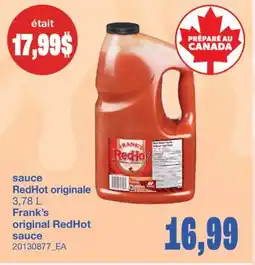 Wholesale Club SAUCE REDHOT ORIGINALE 3,78 L offer