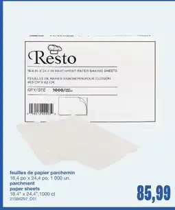 Wholesale Club FEUILLES DE PAPIER PARCHEMIN, 16,4 po x 24,4 po, 1000 un offer