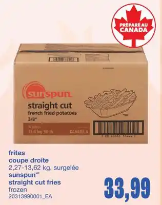 Wholesale Club FRITES COUPE DROITE 2,27-13,62 KG offer
