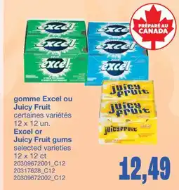 Wholesale Club GOMME OU JUICY FRUIT, 12 X 12 UN offer