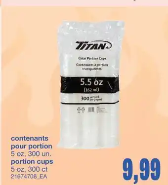 Wholesale Club CONTENANTS POUR PORTION 5 OZ, 300 UN offer
