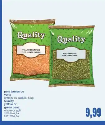 Wholesale Club POIS JAUNES OU VERTS, 5kg offer