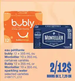 Wholesale Club EAU PÉTILLANTE, 12 X 355 ML OU SPARKLING WATER, 10 X 355 ML offer