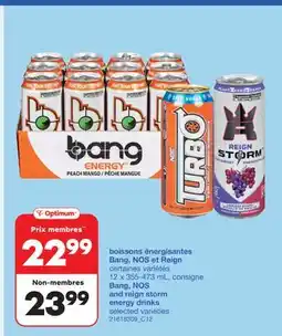 Wholesale Club BOISSONS ÉNERGISANTES BANG, NOS ET REIGN, 12 x 355-473 ML offer