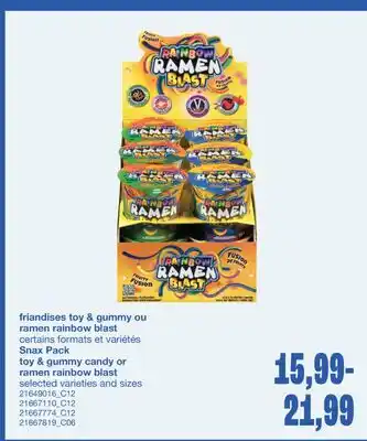 Wholesale Club FRIANDISES TOY & GUMMY OU RAMEN RAINBOW BLAST offer