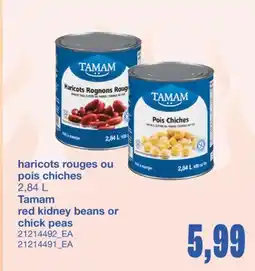 Wholesale Club HARICOTS ROUGES OU POIS CHICHES 2,84 L offer